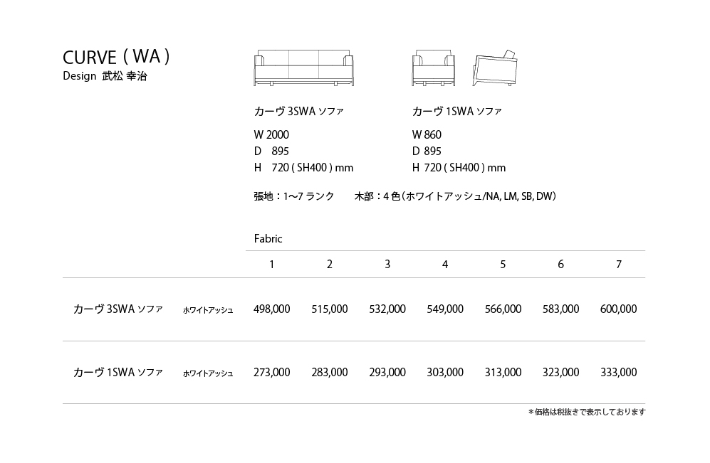 CURVE_WA Price List